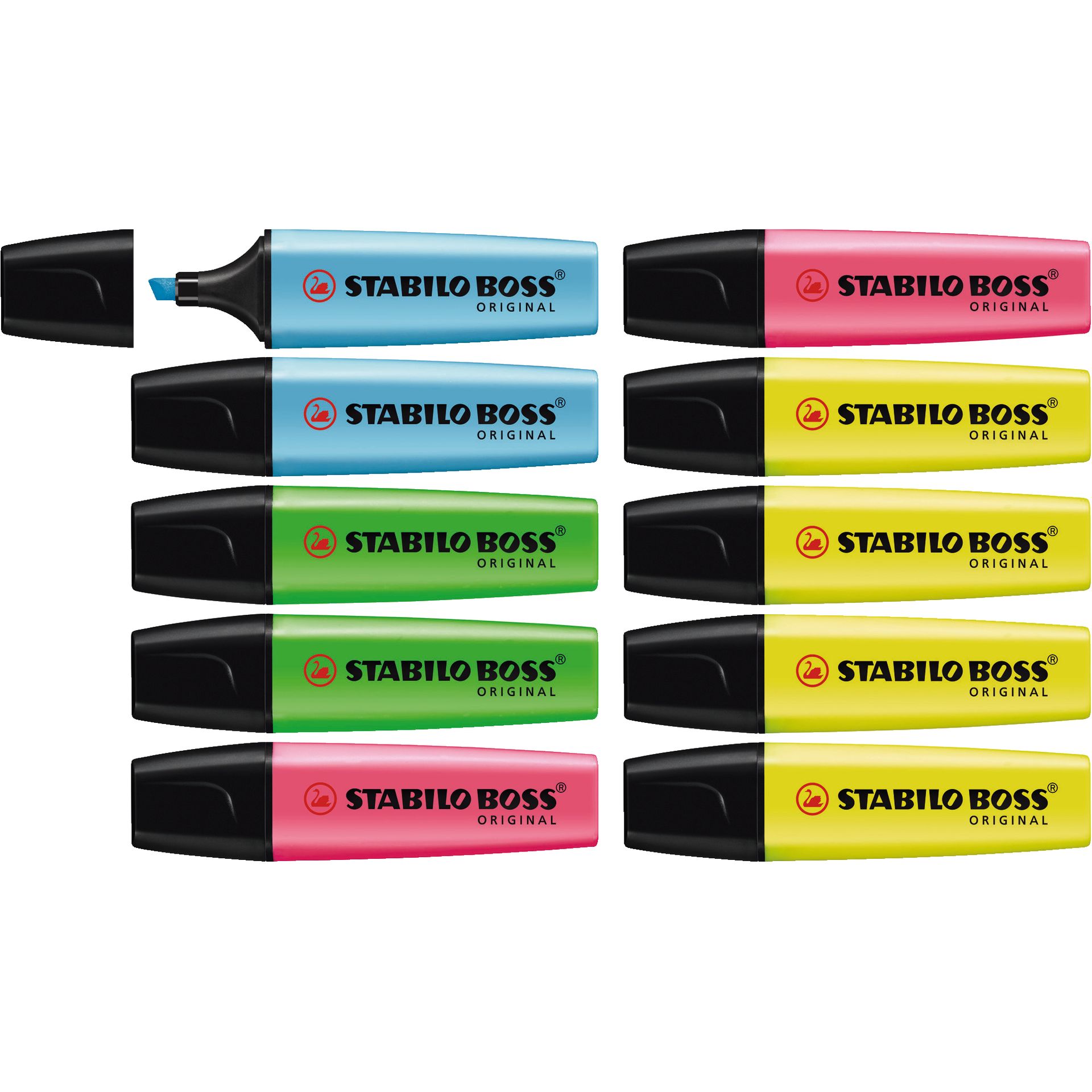 Textmarker BOSS ORIGINAL 2-5mm sortiert 10 St./Pack.