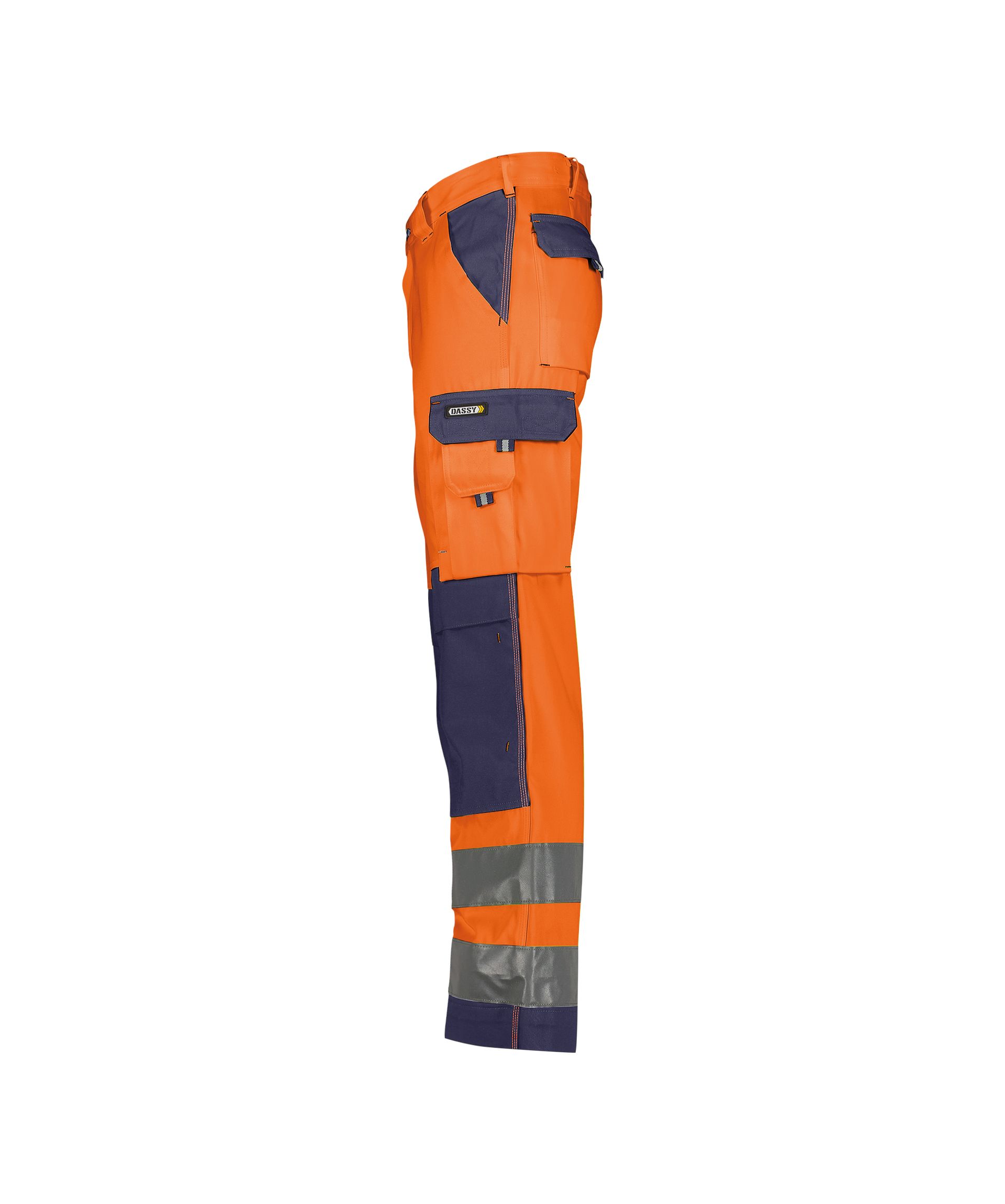 DASSY® Buffalo - Warnschutzhose mit Kniepolstertaschen - neonorange/dunkelblau, Gr. 42