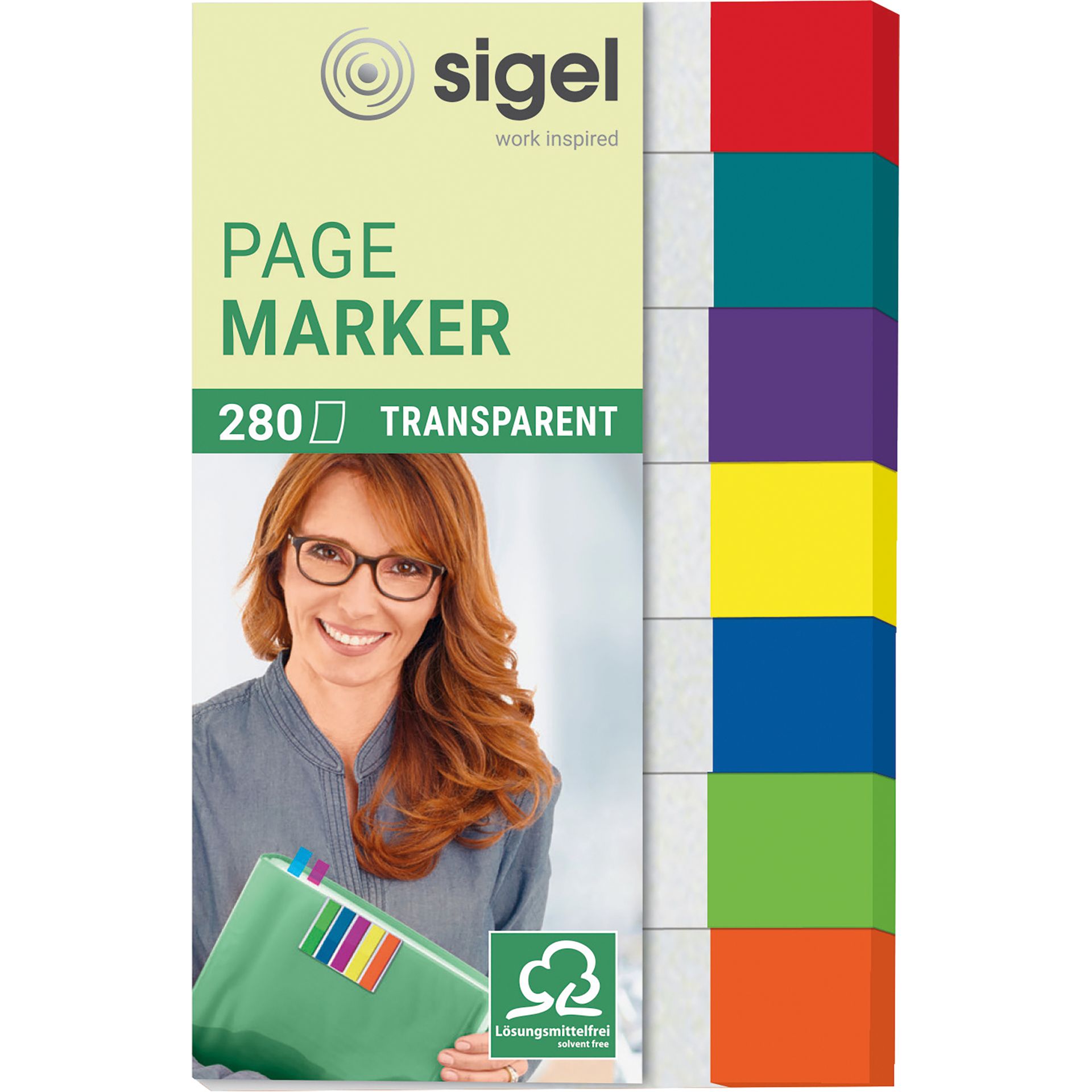 Haftmarker 50x84mm sortiert 7x40 Bl./Pack.