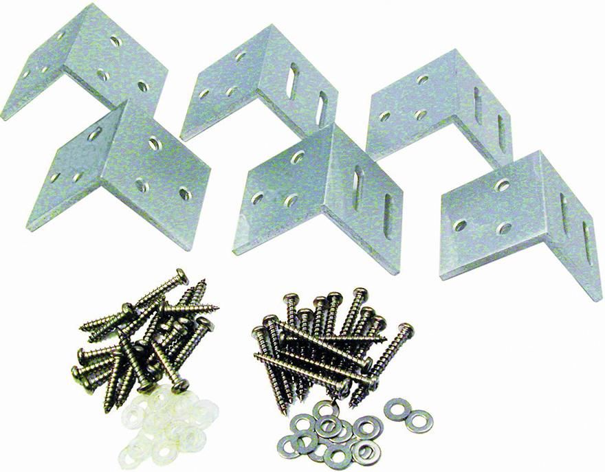 MALÖ-Serie Befestigungs-Set Paket mit 6 Winkeln, Silber