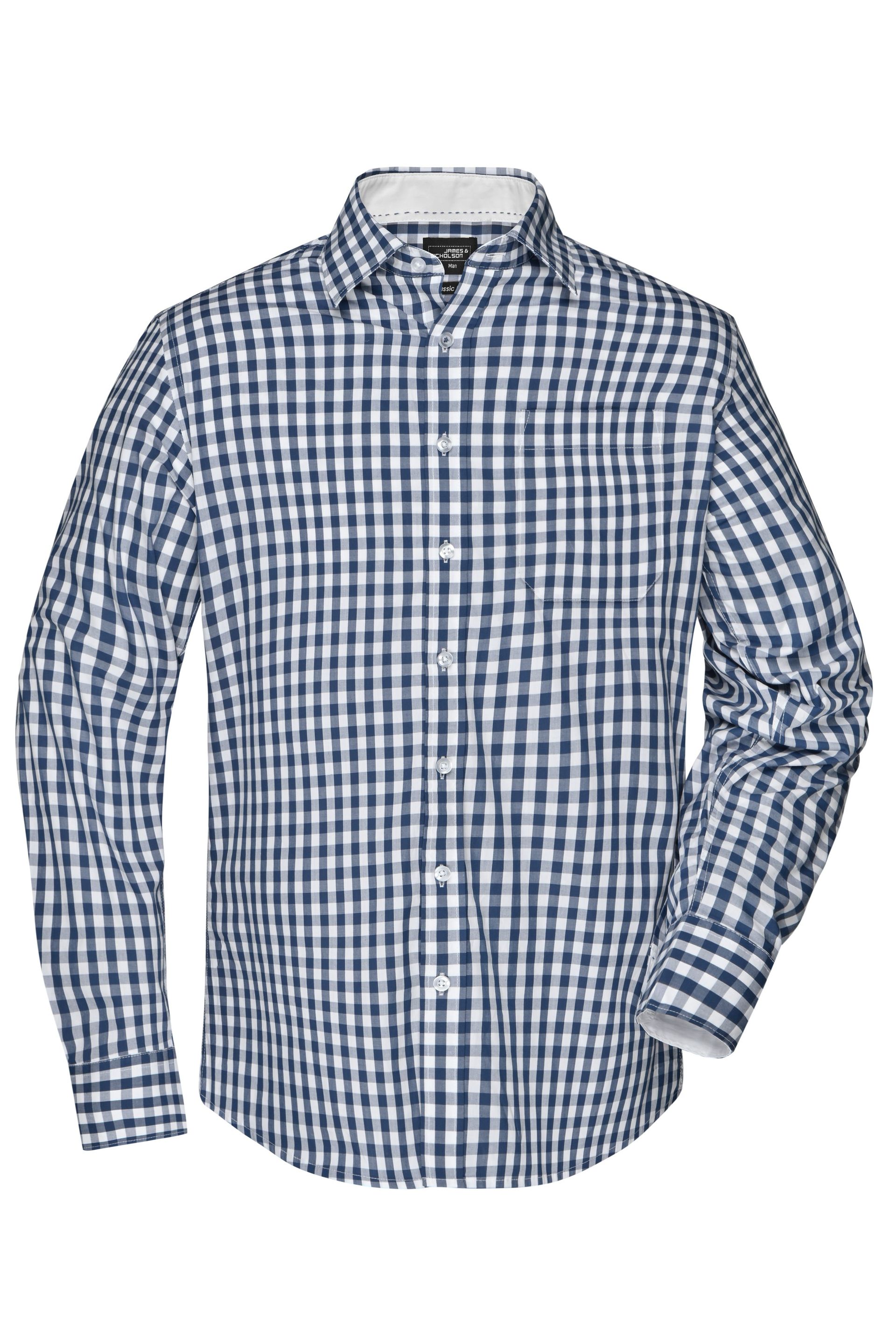 James & Nicholson JN617 Herren-Hemd, Navy/Weiß, Gr. XL