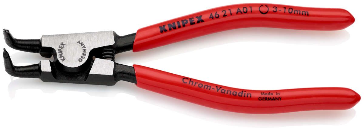 KNIPEX 46 21 A01 Sicherungsringzange für Außenringe auf Wellen mit Kunststoff überzogen schwarz atramentiert 125 mm