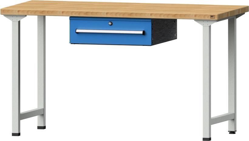 Anke Arbeitstisch B1500xT700xH840mm RAL7035/5012 BMP: 40 mm 1 Schublade
