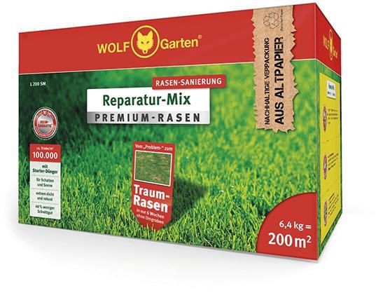 Premium-Rasen mit Starter-Dünger L 200 SM 6,4 kg