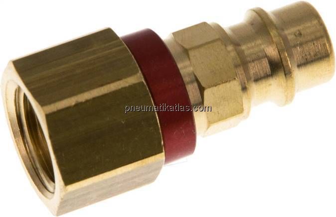 Kupplungsstecker (NW7,2) G 1/4"(IG), rot, Achteck SW12
