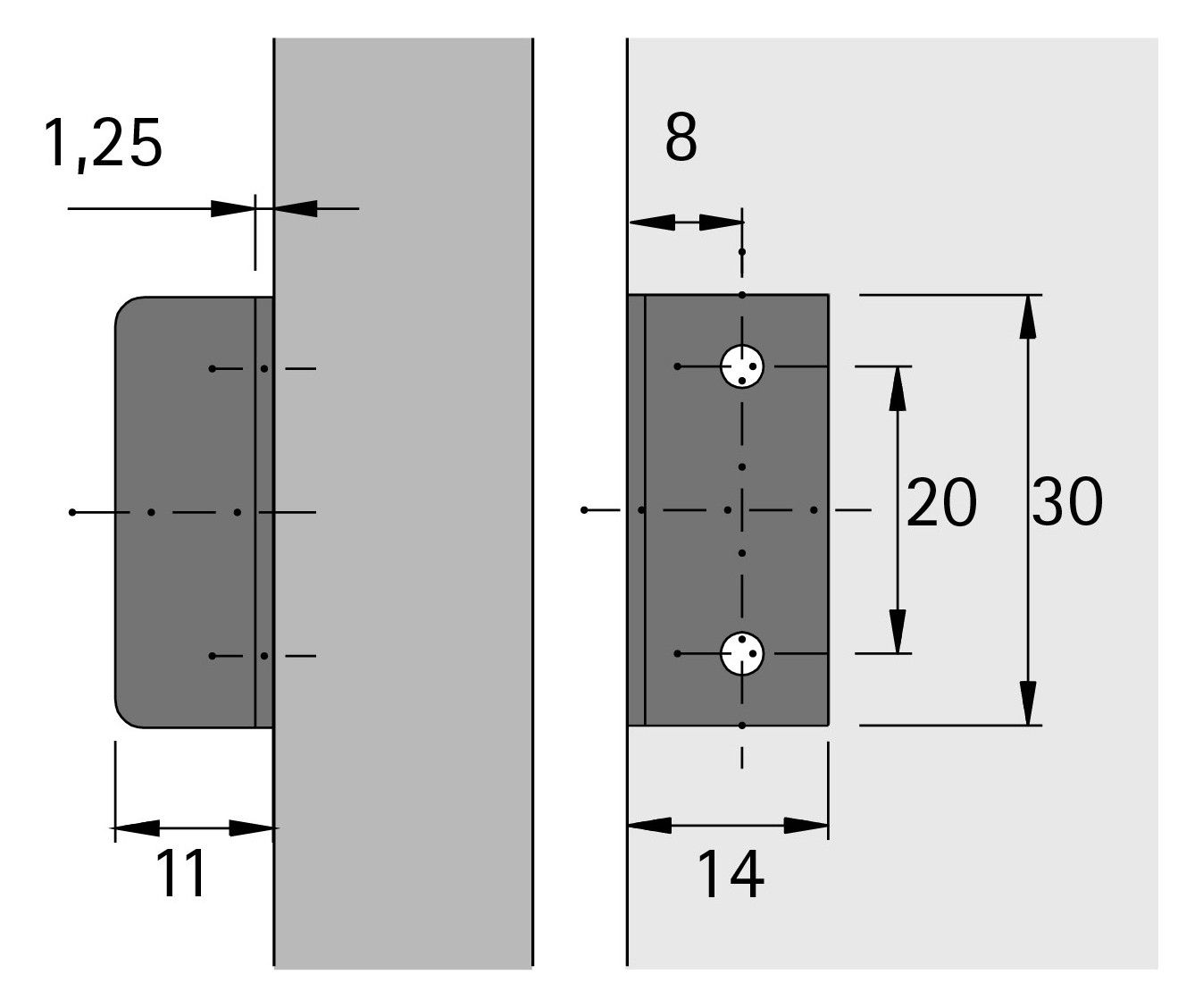 HETTICH Set Zylinder-Drehstangenschloss 25mm Z23