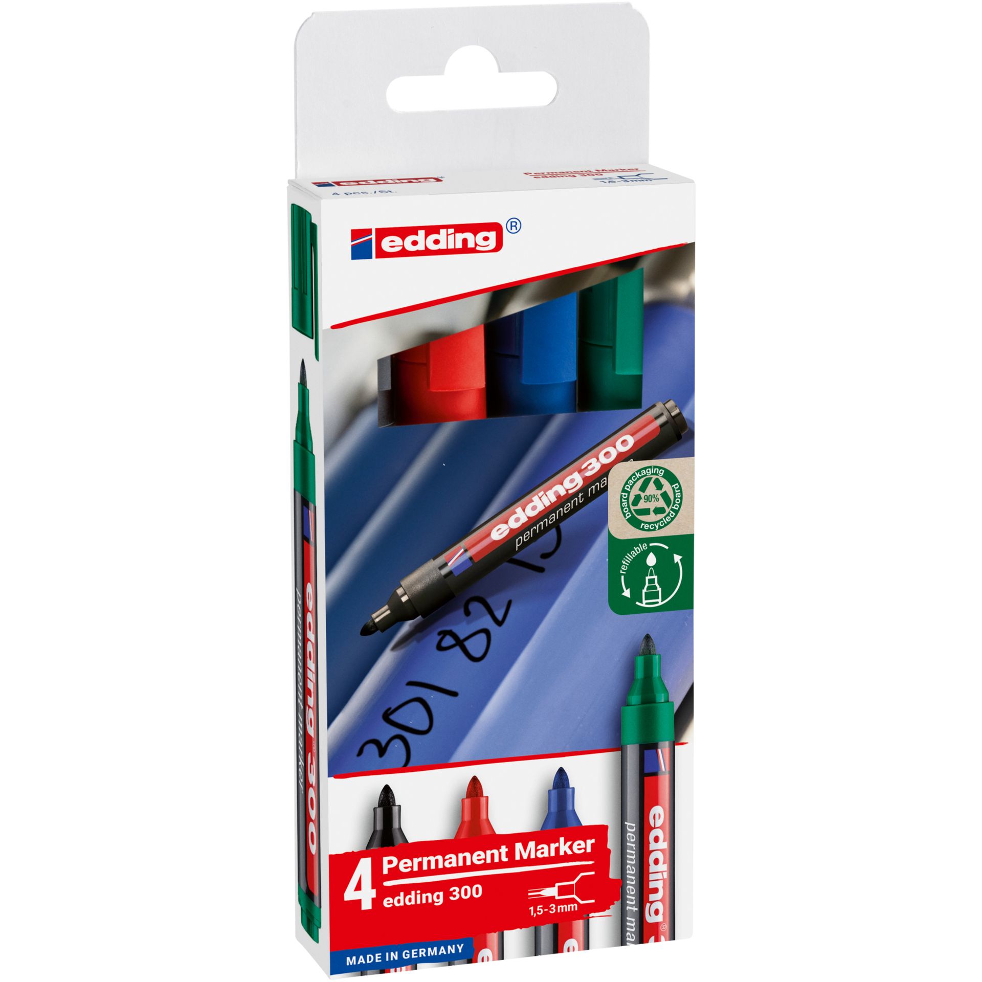 Permanentmarker 1,5-3mm sort 4St