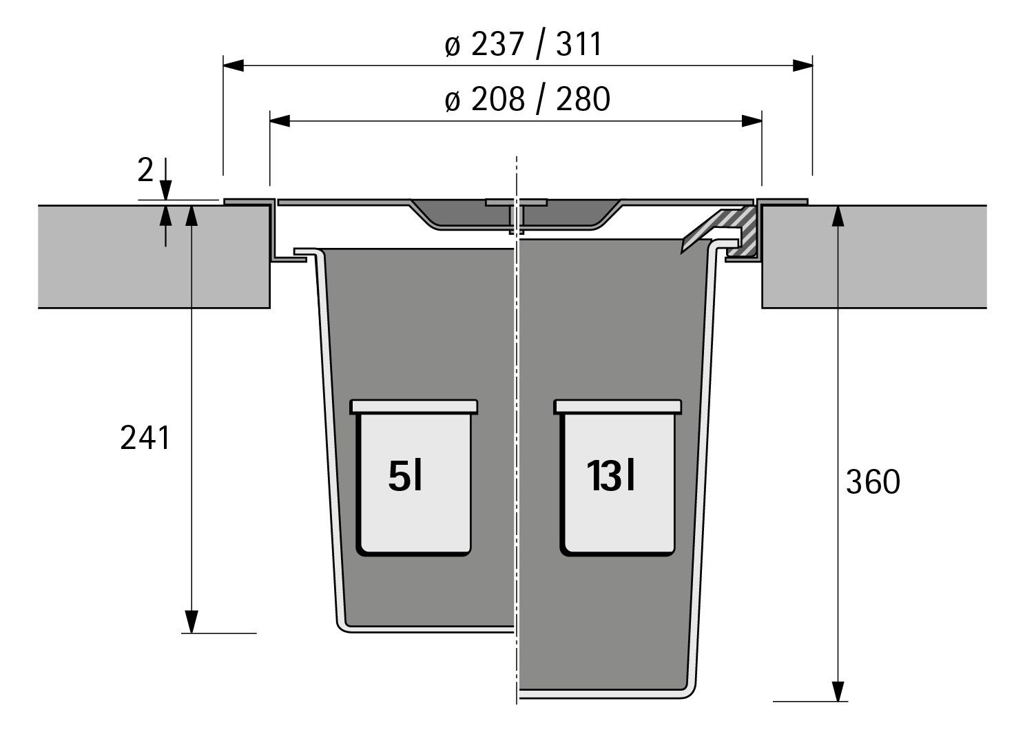 HETTICH Einbauabfallsammler Bin.it Drop