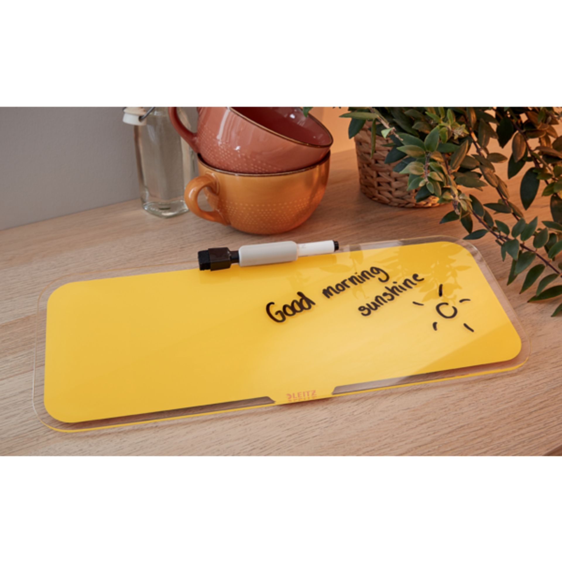 Desktop-Memoboard Cosy 380x150x60mm Glas gelb
