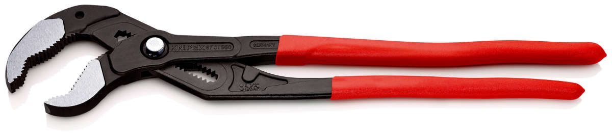 KNIPEX 87 01 560 Cobra® XXL Rohr- und Wasserpumpenzange mit Kunststoff überzogen grau atramentiert 560 mm