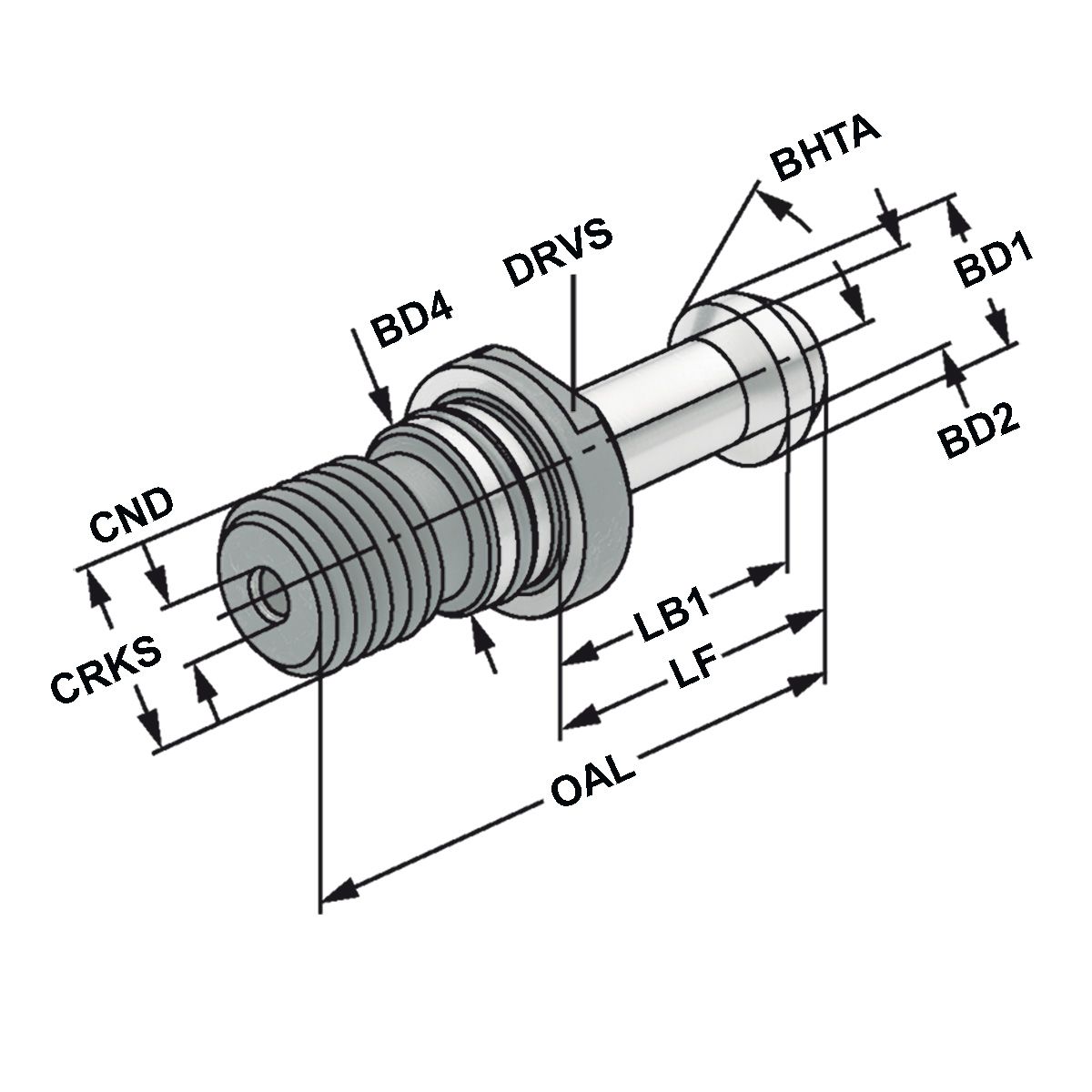 Anzugsb. HURCO M16 45°, L2=32mm, ohne Bohr.m.Ring