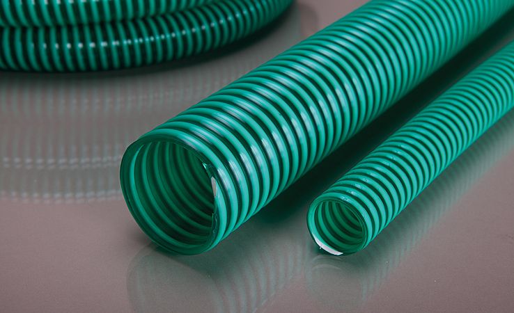 PVC-Spiralschlauch, grün-Transp. 100mm L. Wte.,