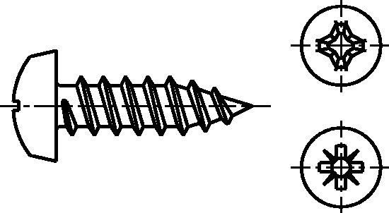 Linsen-Blechschrauben mit Kreuzschlitz H, Form C A2 DIN 7981 3,5x25