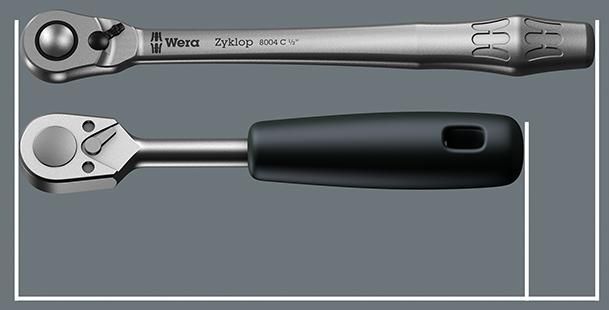 Hebel-Umschaltknarre 1/4"ZYKLOP metal switch Wera