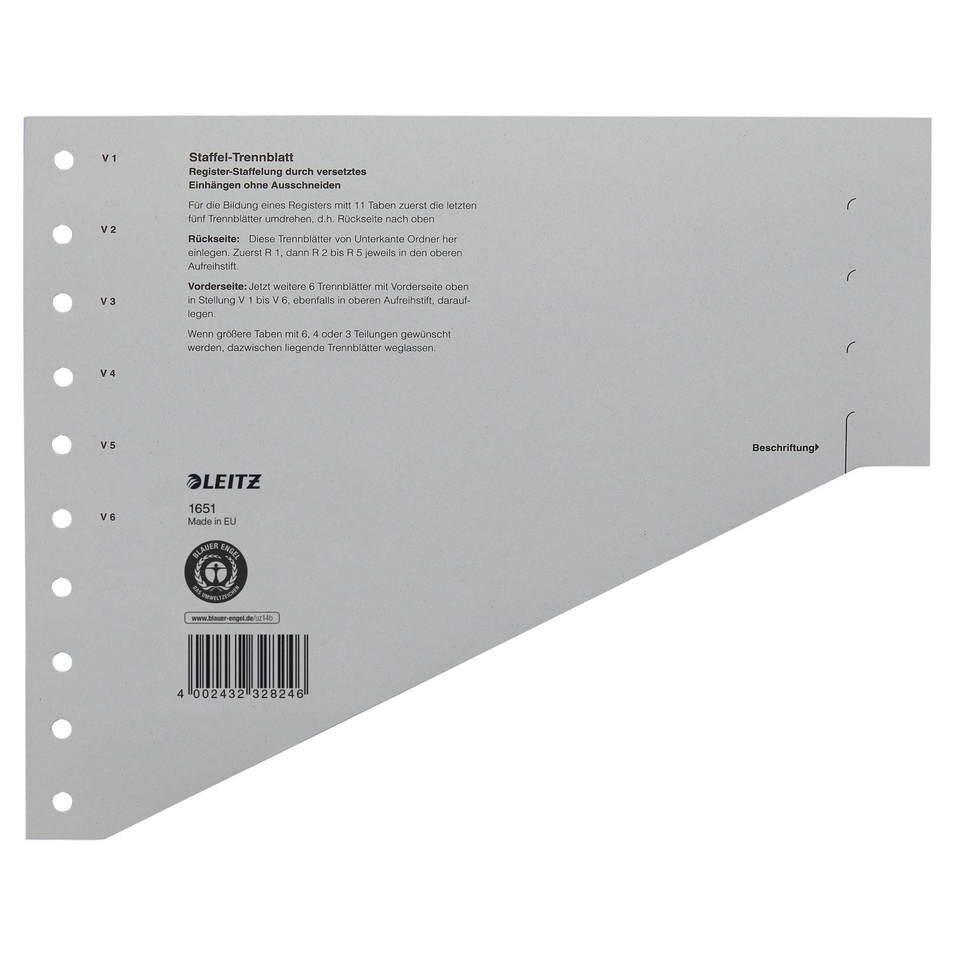 Trennblatt A4 200g Karton grau 100 St./Pack.