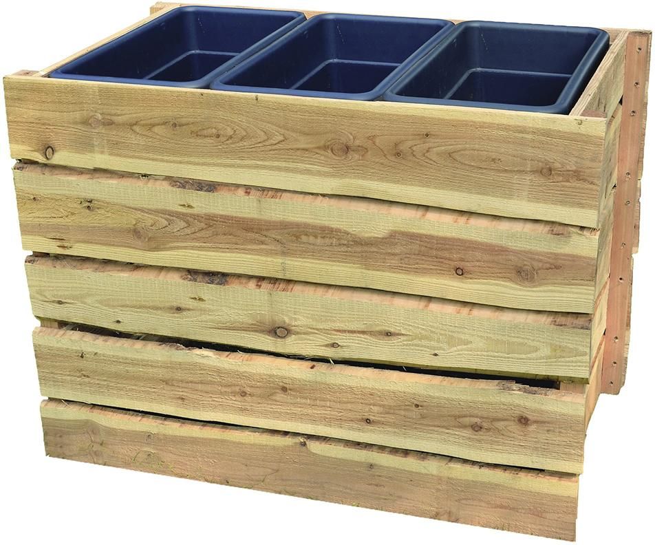 HERLEV Hochbeet Lärche B 110 x T 64 x H 79 cm, aus sägerauen Brettern