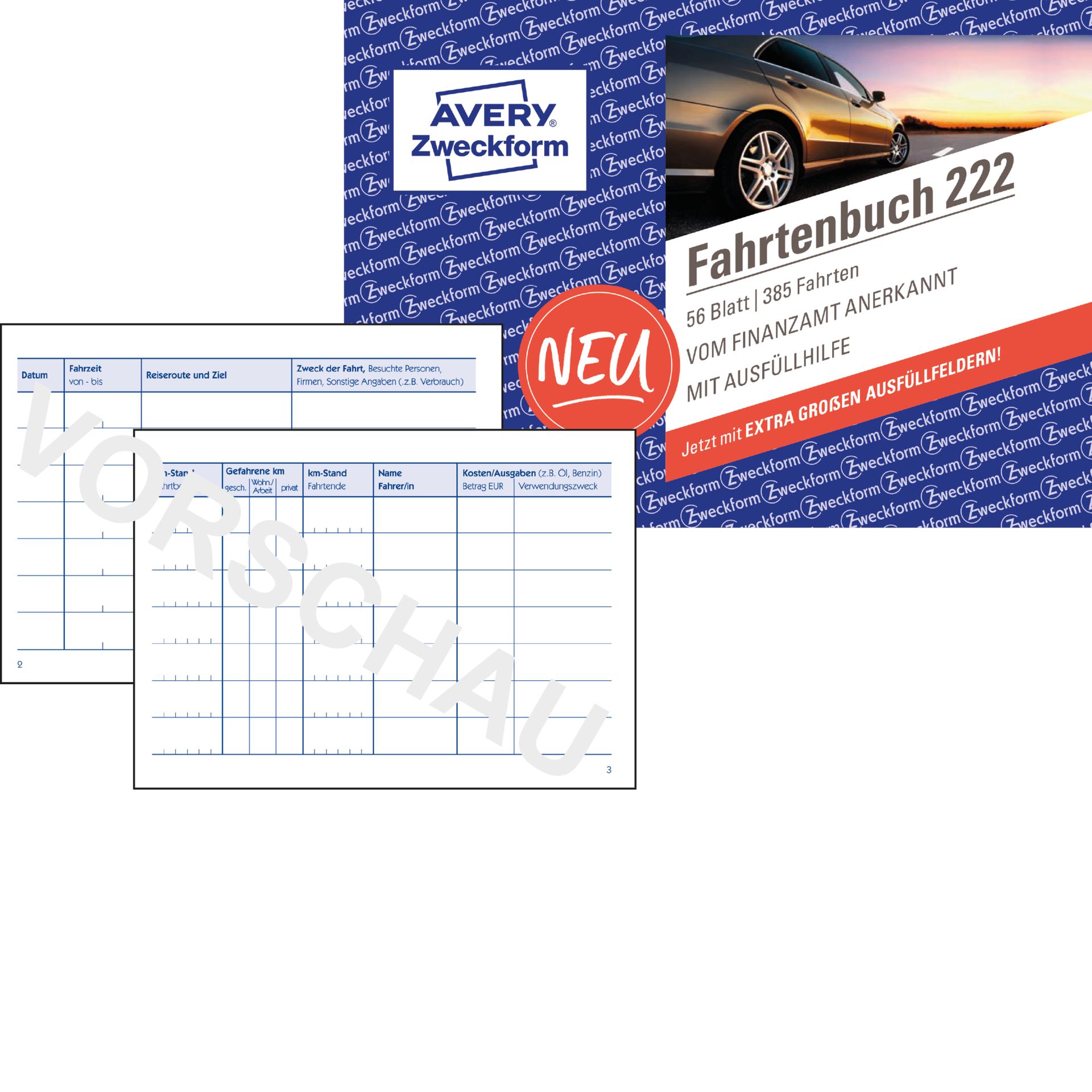 Fahrtenbuch DIN A6 quer 56Blatt