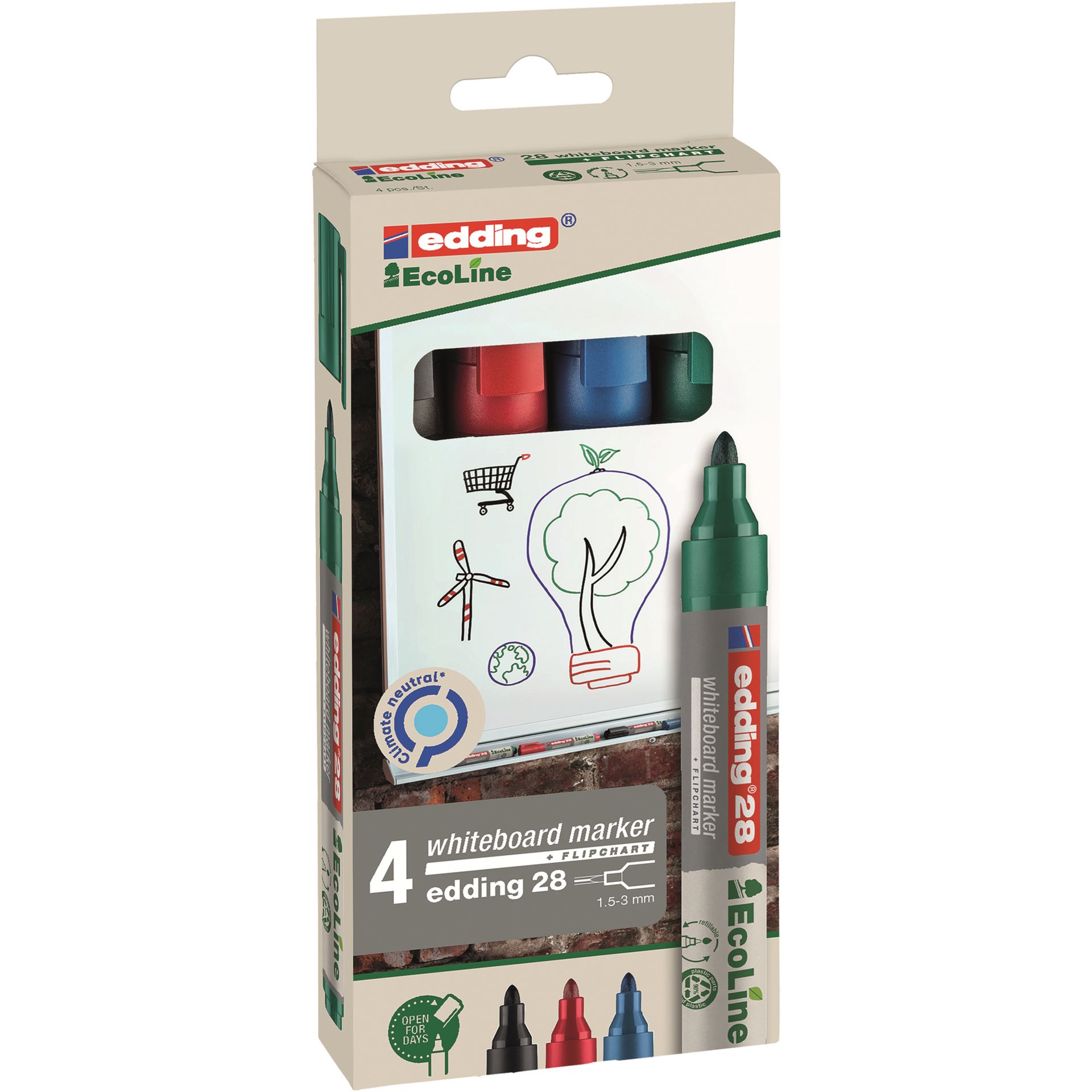 Boardmarker 28 EcoLine 1,5-3mm sortiert 4 St./Pack.