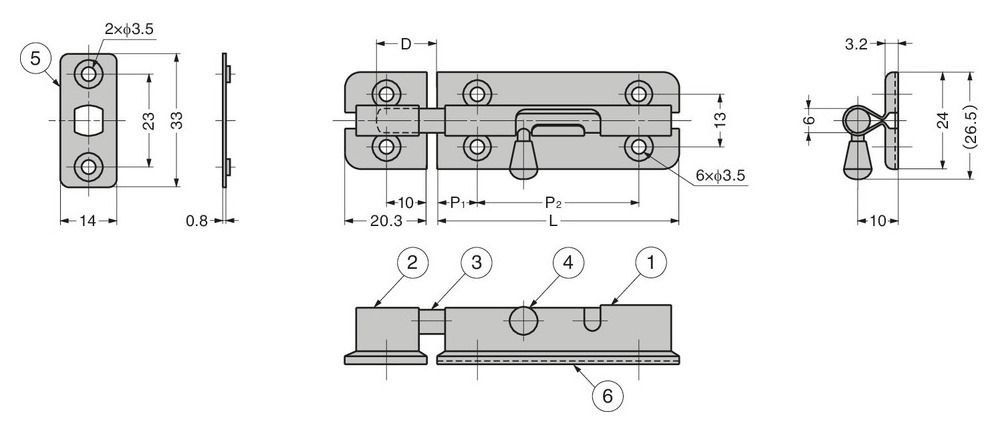 FEDERBELASTETER SCHUBRIEGEL - BL-40S