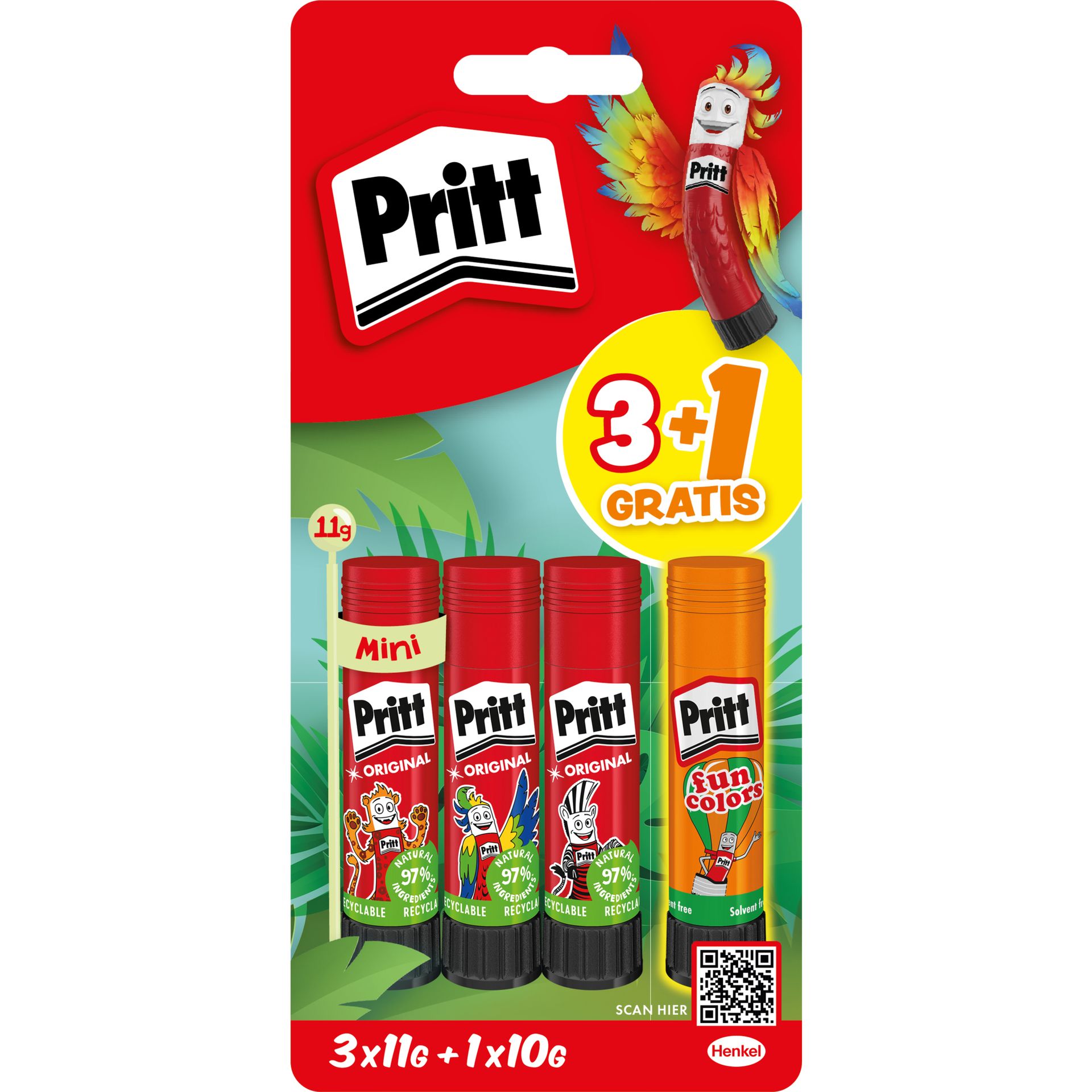 Klebestift 3x11/1x10g