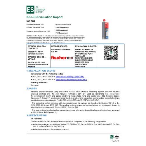 Epoxidharzmörtel FIS EM Plus 585 S