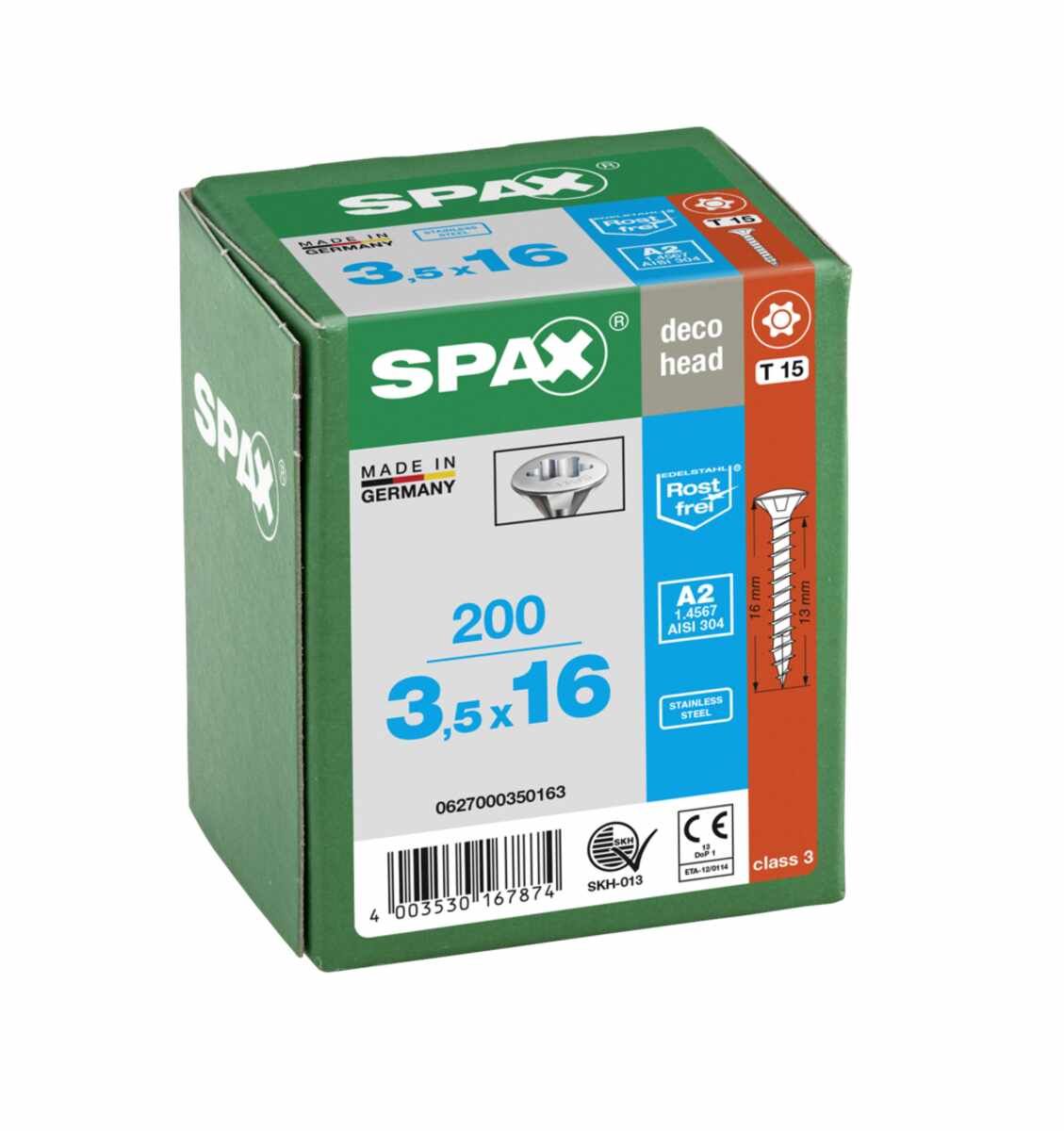 Spax Schr. Liko Torx/A2 3,5X16 Vpe200