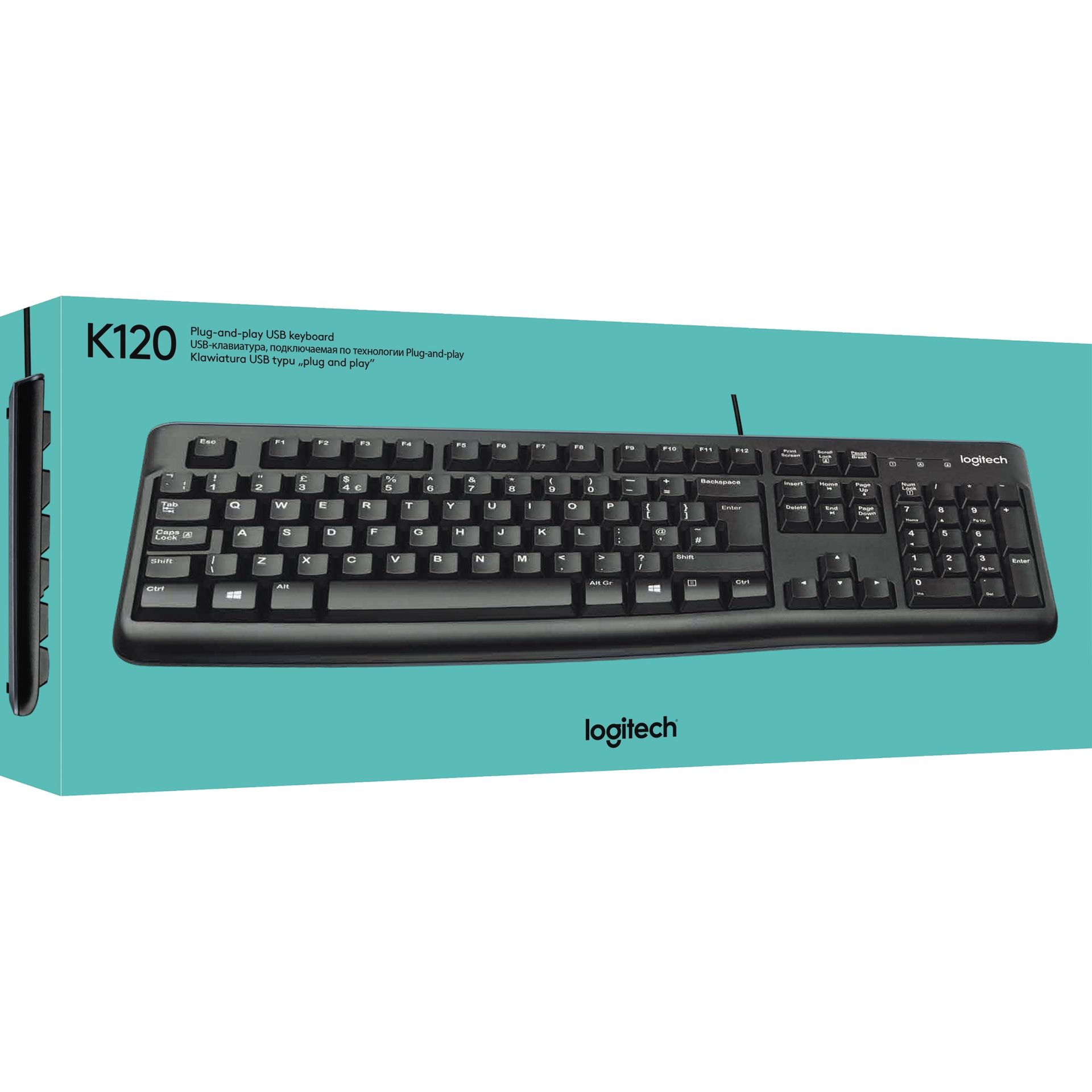 Tastatur K120 3x18x47cm USB schwarz