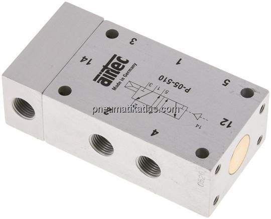 5/2-Wege Pneumatikventil mit Luftfeder, G 1/8"