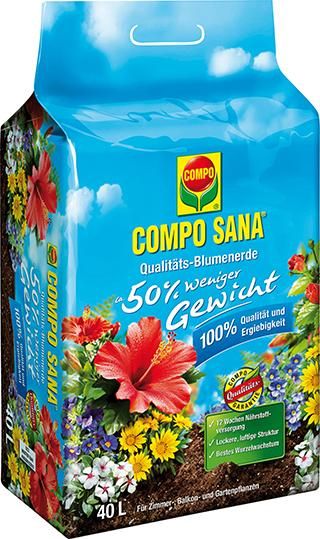 COMPO SANA Blumenerde 40 l, 50% weniger Gewicht