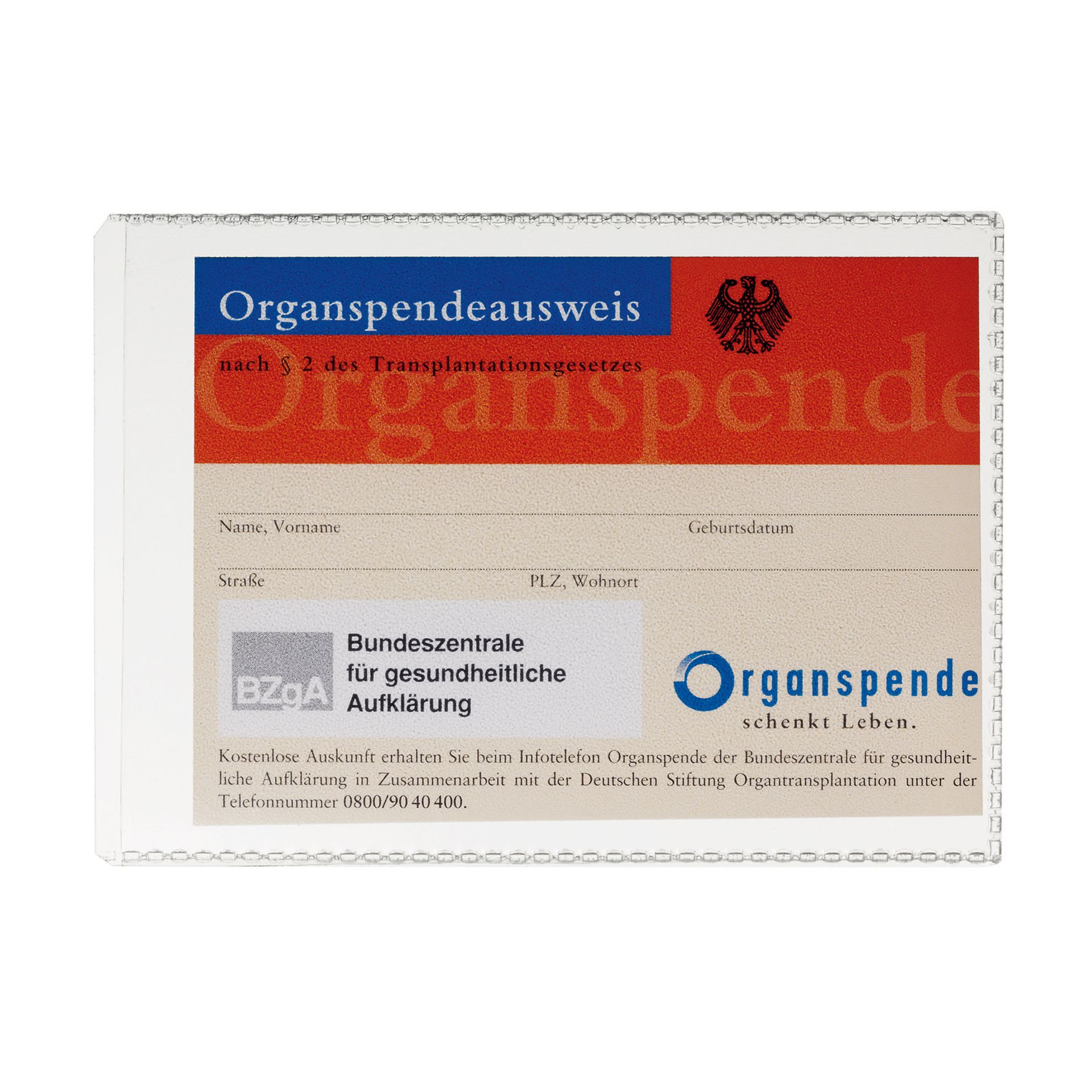 Ausweishülle 74x105mm Polypropylen transparent
