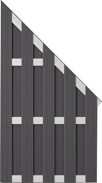 ELDENA-Serie GRAU 90x180/90cm hell eloxiert4 Querriegel ALU WPC-Bretterzaun