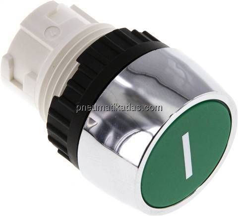Betätigeraufsatz 22mm, Drucktaster (grün mit weißem Strich)