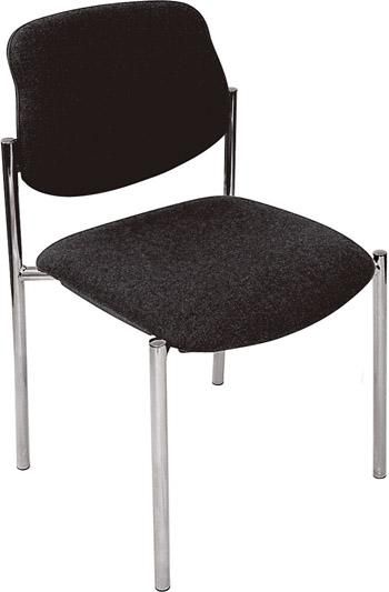 Besucherstuhl STYL 4L chrom / schwarz chrom / schwarz