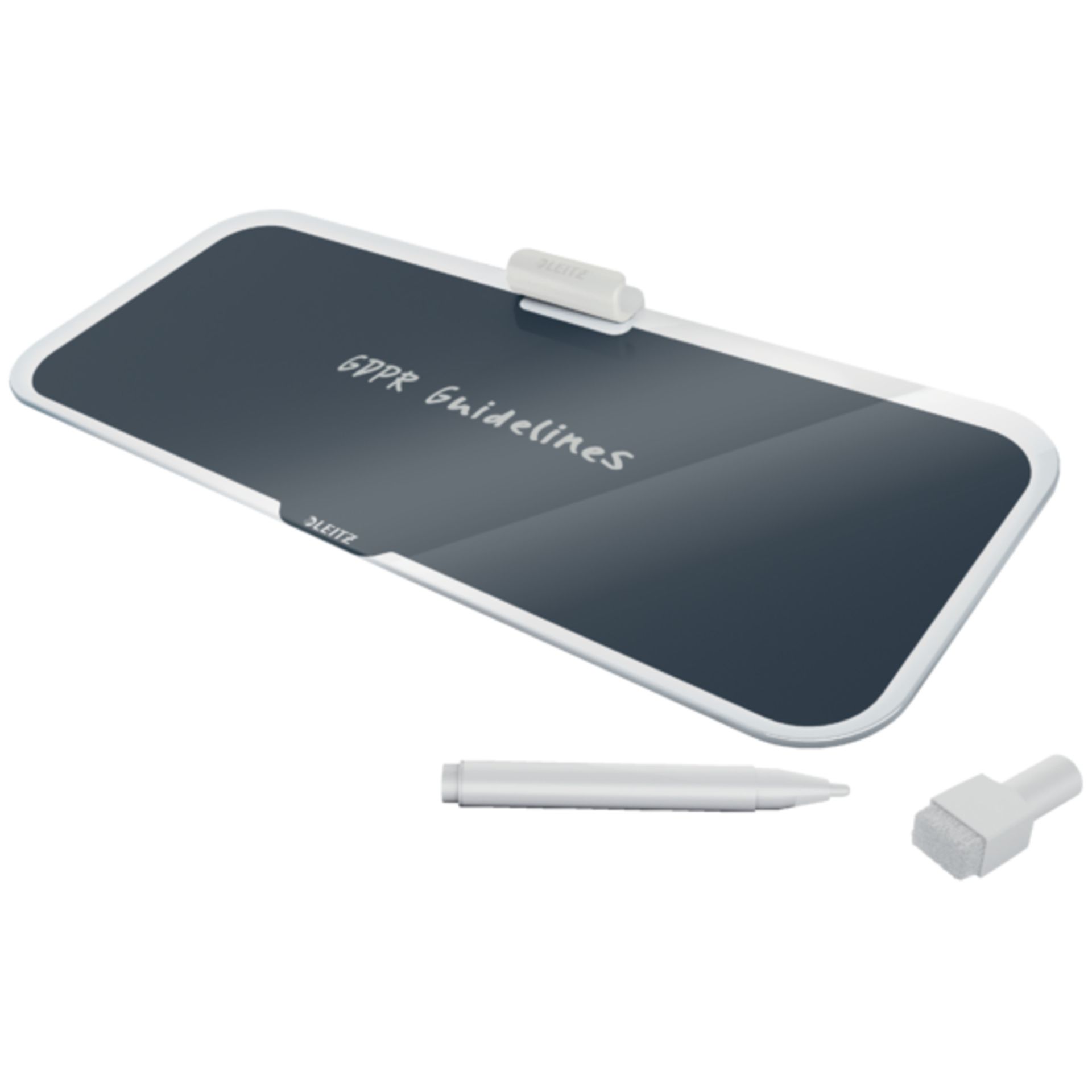 Desktop-Memoboard Cosy 380x150x60mm Glas grau