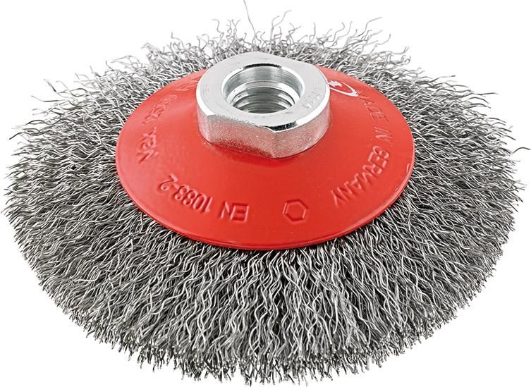 Kegelbürste Stahl M14 gewellt 100x0,3mm FORMAT