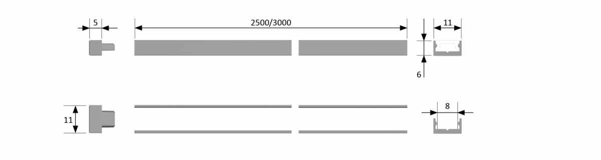 ChannelLine i Alu/Opal, L=3000