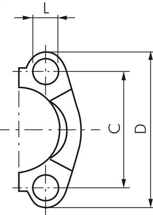 SAE-Flanschhälften 1/2"-SAE (3000 PSI) (30,2mm), Stahl verzinkt
