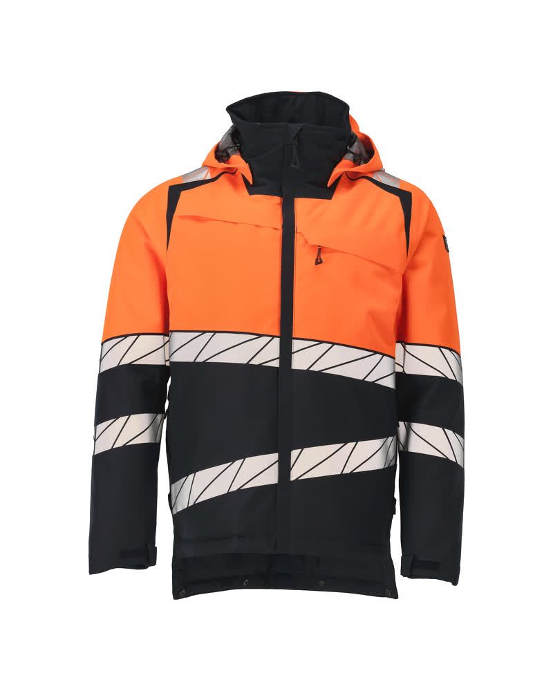 Winterjacke Schwarzblau/Hi-vis Orange, 2XL