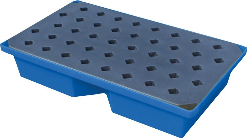 PE-Auffangwanne mit Rost für Kleingebinde 100x60,5x20cm, 63 Liter