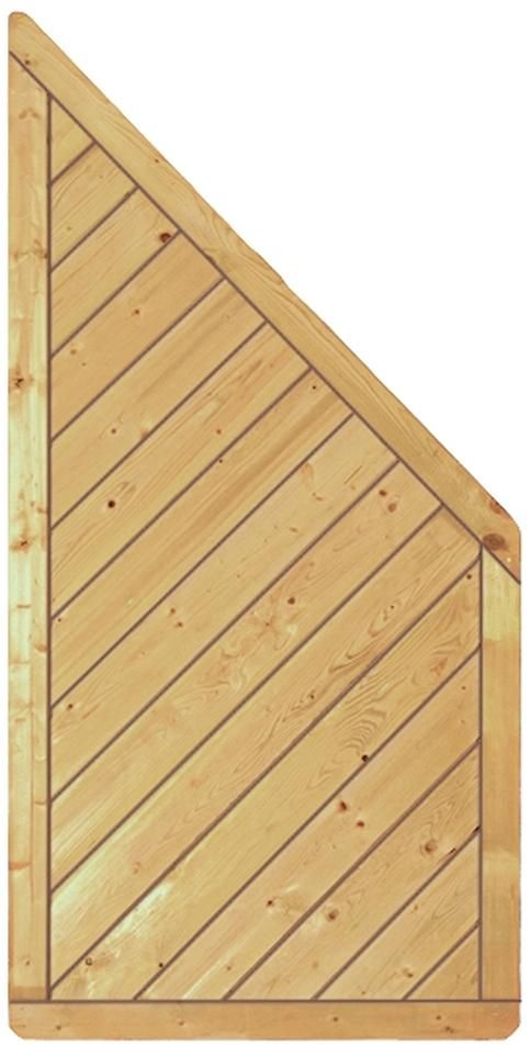 CLASSIC-Diagonal ECKE 90 x 180/90 cm, ECKE Rahmen 40/70 mm, Profilbretter 16/118 mm