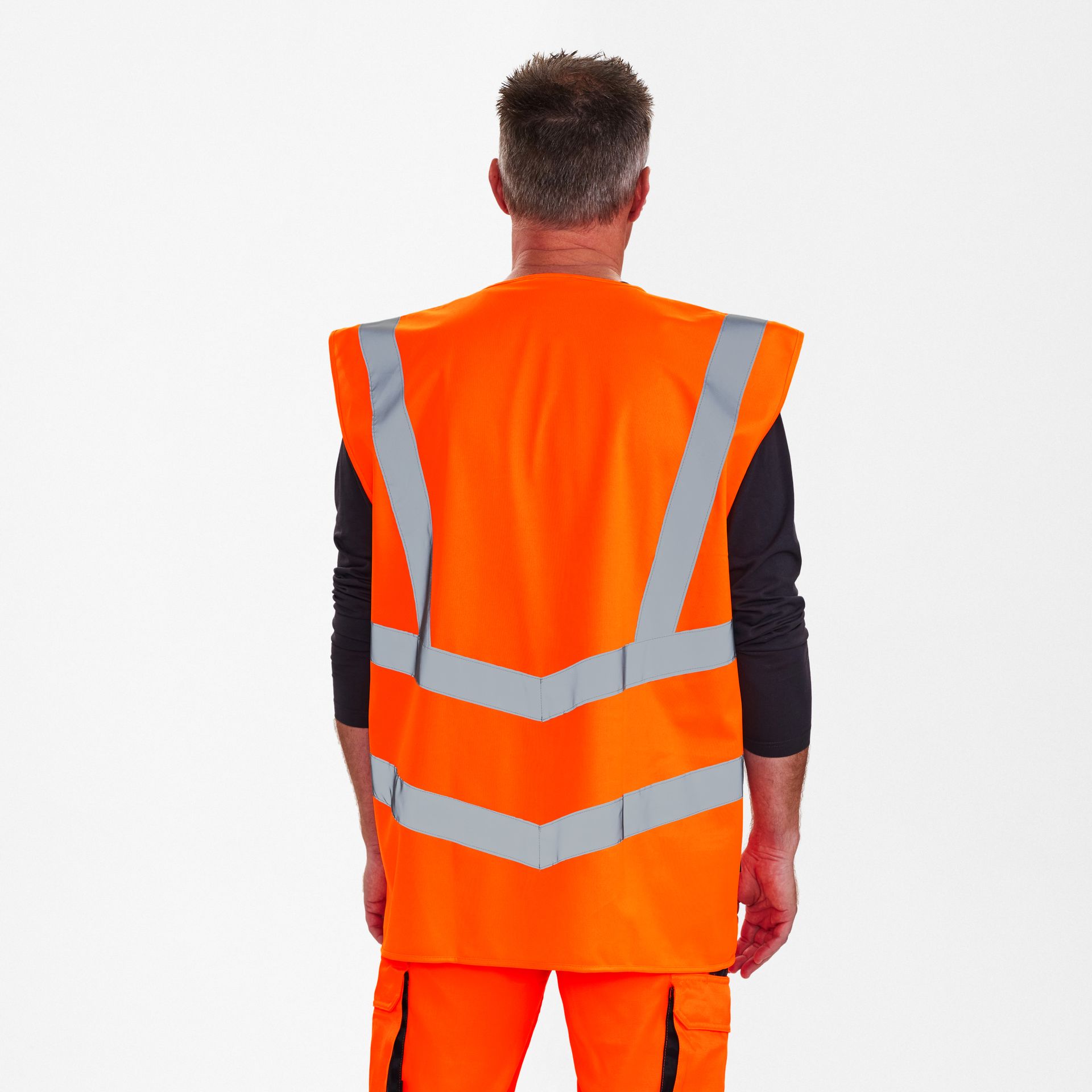 Safety Weste mit Reißverschluss Hi-vis Orange, Gr. M/L