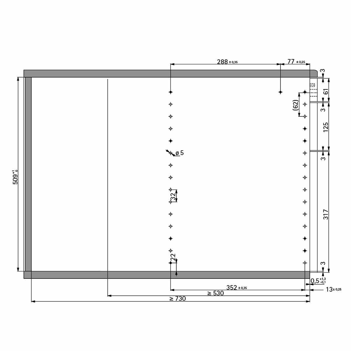 Konstruktionszeichnung KA 270 / Quadro 12 / Duplex