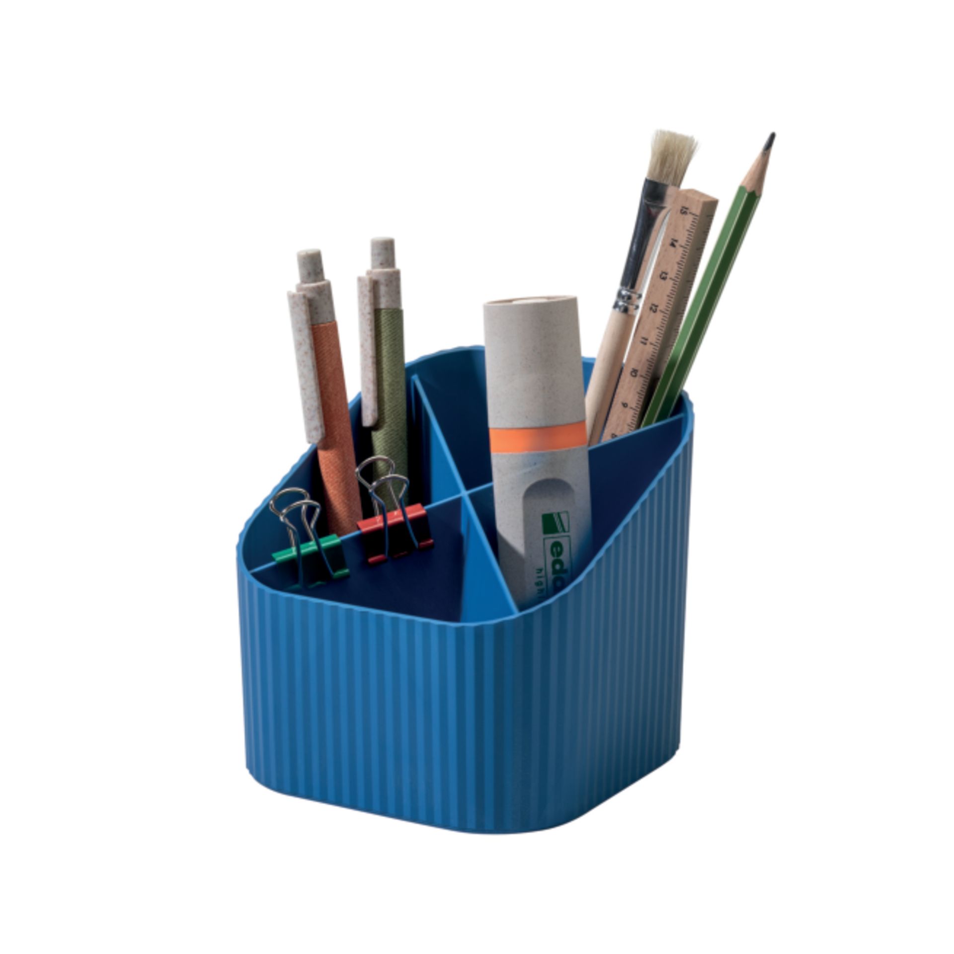 Stifteköcher KARMA 4Fächer blau