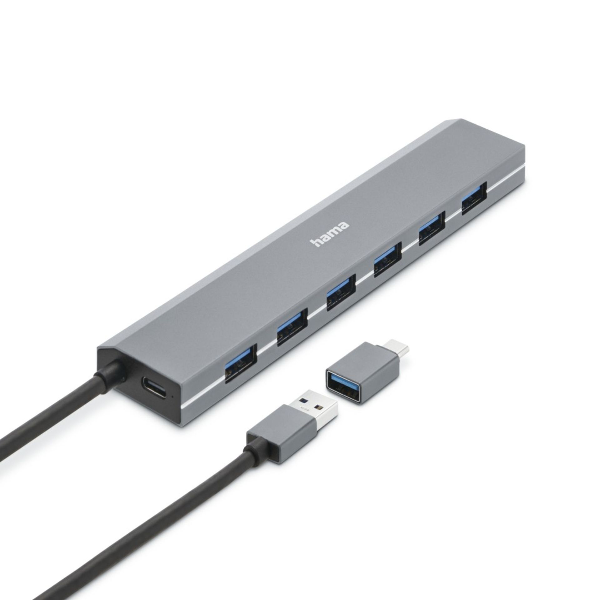 USB-Hub 7Ports inkl. USB-C Adapter/Netzteil