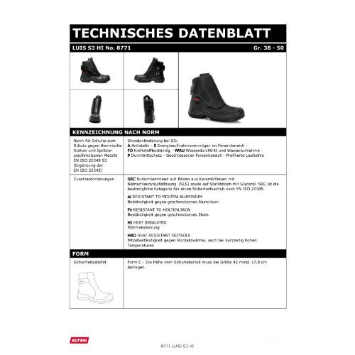 ELTEN LUIS Sicherheitsstiefel High S3, Schwarz, Gr. 39