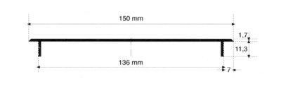 Stegblech 150x500 mm, F1 Schlitzlochung 30x5 mm