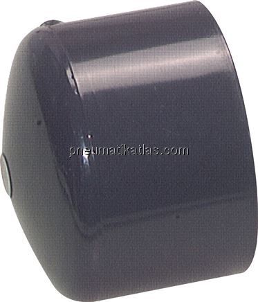 Klebemuffen-Verschlusskappe, PVC-U, 16x23mm (i x a)