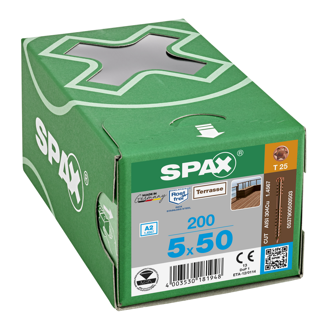 SPAX Terrassenschraube Zylinderkopf T-STAR plus FG
