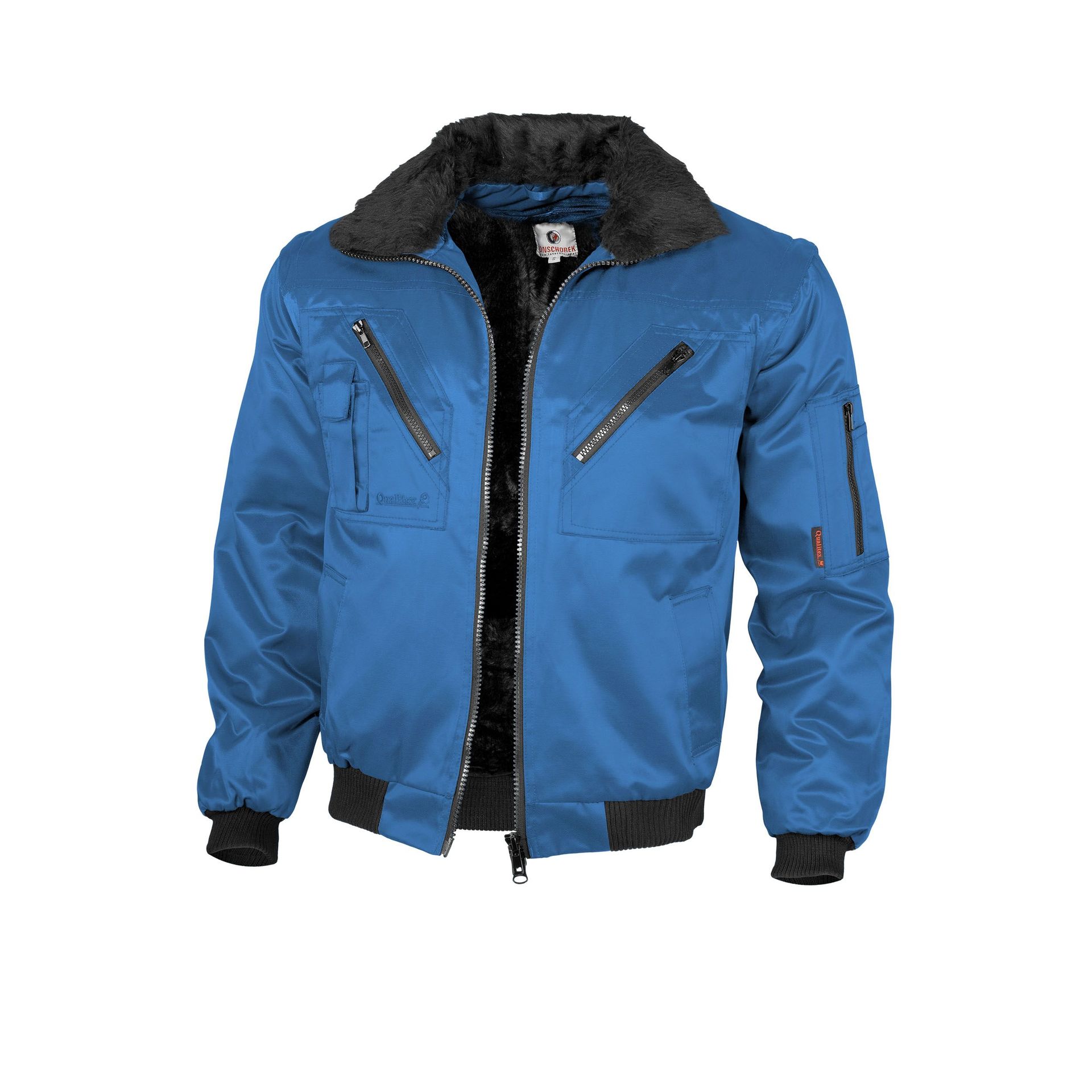 Qualitex Pilotenjacke einfarbig pilotenjacke, royalblau, Gr. S