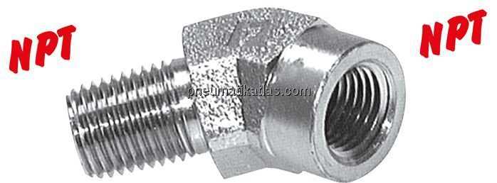 45°-Einschraubwinkel NPT 1/4", Stahl verzinkt